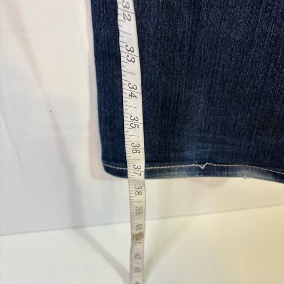 Miss Me Blue Bling Boot Cut Jeans with Embroidered Back Pockets Size 28 A0007 - Picture 4 of 12